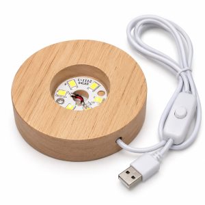 Base de LED Luz Quente para Cristais e Decoração - 7,5 cm - USB