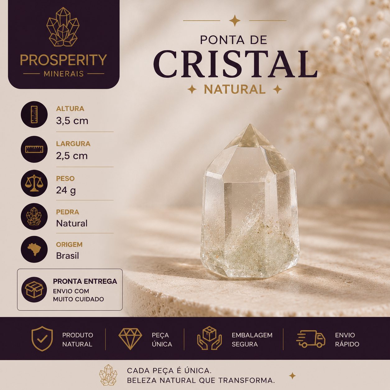 Ponta Quartzo Cristal - Imagem 2