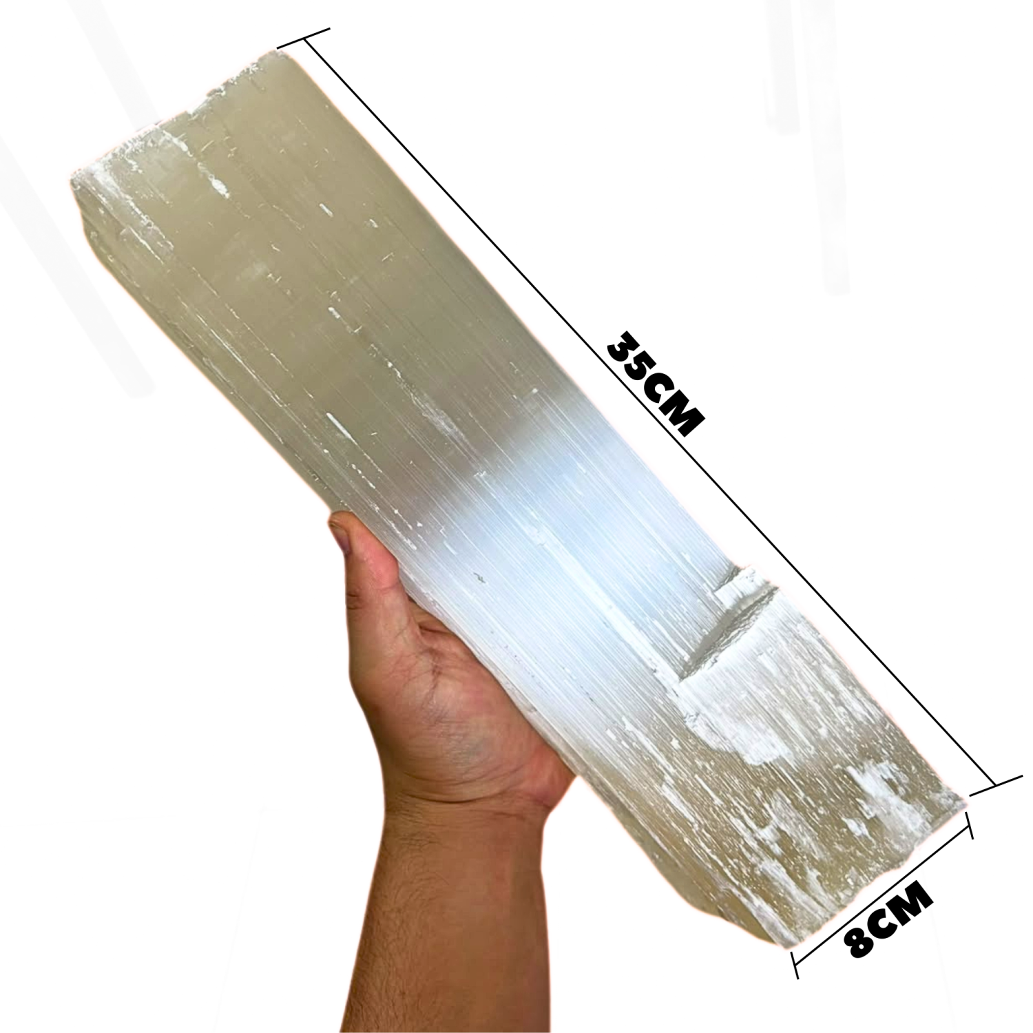 Mega Torre De Selenita Bruta Natural 35cm - Imagem 3